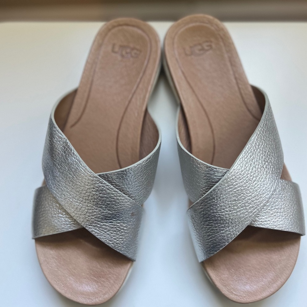 Rarely worn Ugg Silver Slides, Size 7.5